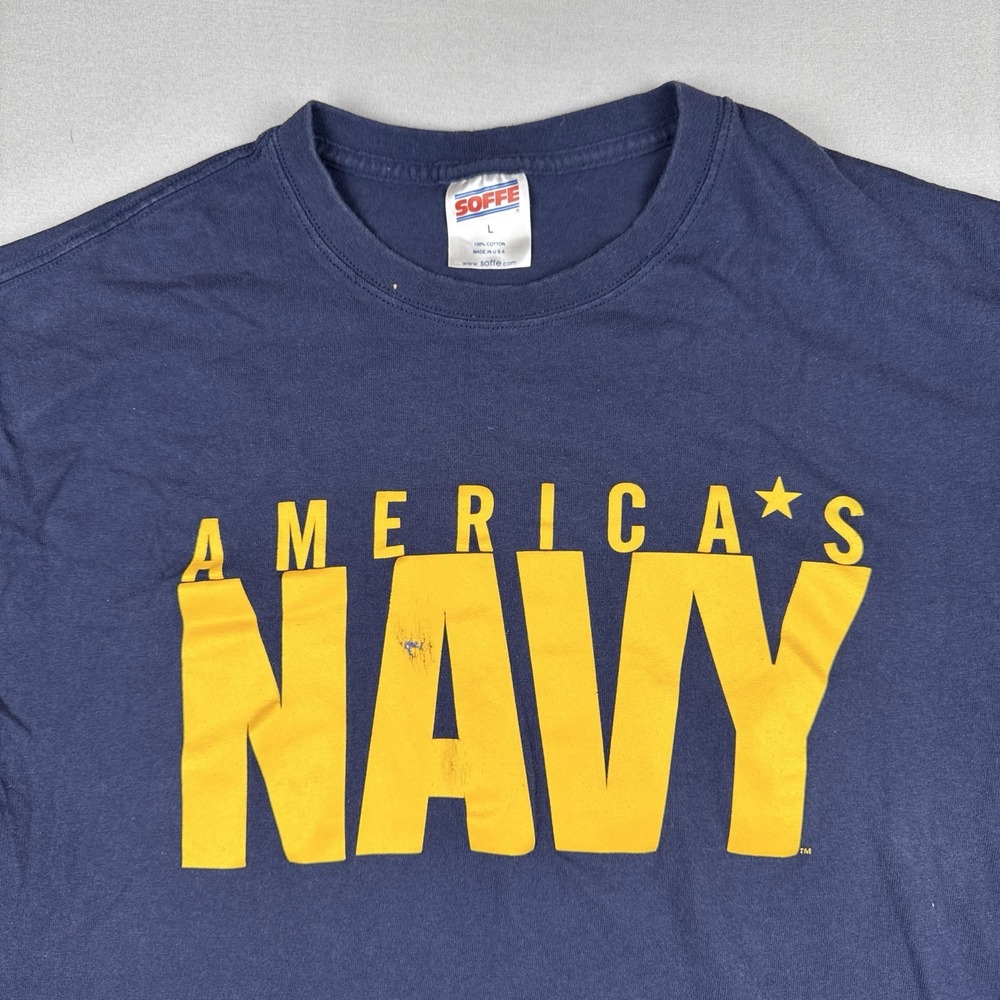 Vintage America's Navy T Shirt USA Made Soffe Military Recruiting Tee Large